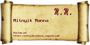 Mitnyik Manna névjegykártya